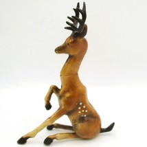 Vtg 1950s Hand-Painted Plastic Reindeer Figurine Antlers Spotted Back 8&quot; - $297.33 MXN