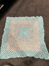 Hand Made Crocheted Baby Blanket-Blue/Pink 36”x36” Made Yarn Soft Comfy - £12.08 GBP