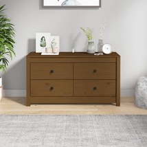 Side Cabinet Honey Brown 100x40x54 cm Solid Wood Pine - £84.58 GBP