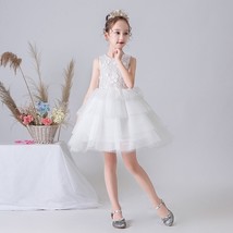 Kids Flower Girl knee length Dresses For Wedding Birthday Party Gowns White Plea - £99.99 GBP