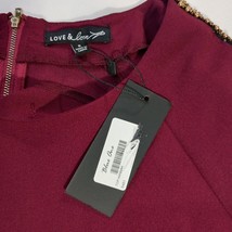 Love & Love LT10707 Women's Red Long Sleeve Shirt Rear Zip Shirt Size Small image 3