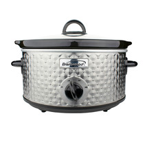 Brentwood 3.5 Quart Diamond Pattern Slow Cooker in Stainless Steel - £47.75 GBP