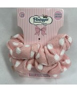 Vintage Cosmetic Co. Scrunchies 2 Ponytail Absorb Hair Ties Pink Polkado... - €5,20 EUR