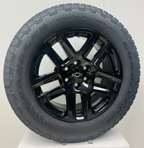 20&quot; Chevy Silverado Black Trail Boss OEM Wheels Goodyear A/T Tire Lug Nuts - £1,724.37 GBP