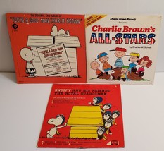 Vtg Peanuts Snoopy &amp; Royal Guardsmen, Good Man Charlie Brown+ 3 vinyl re... - £37.56 GBP