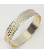 Etched Textured Bangle Bracelet Gold Tone West Germany 2 1/2&quot; Inside Dia... - $14.69