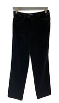 Gap Black Velvet Straight Leg Cotton Rayon Pants Pockets 6 - £17.01 GBP