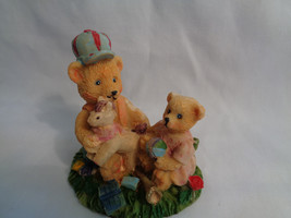 Mini Resin Father Bear w/ Baby Girl Bear Figure - £1.53 GBP