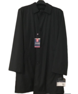 Stafford Black Overcoat Long Dress Coat All Weather Mens Medium Liner $1... - £75.94 GBP