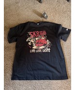 NWT Korean New Era Black Live Love Skate Board Black T Shirt Coolera SK8... - $64.95 CAD