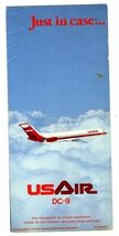 USAIR DC-9 Passenger Safety Card 1976 Just In Case - $21.78