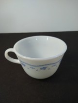 Coffee Tea Mug Vintage Pyrex White Morning Blue Flowers Coffee Tea Cup Mug - £3.95 GBP
