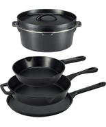 Pre-Seasoned Cast Iron Cookware Set, 5-Piece, Black - $429.00