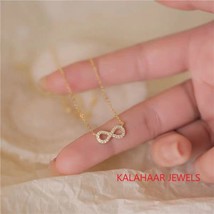 Infinity Gold/Silver Necklace 14K Gold Plated Diamond Necklace Infinity Necklace - $110.00