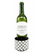 Checkered Geometric Shiny Crystals Decorative Metal Wine Coaster Rack Ho... - $44.10 CAD