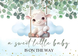 A Sweet Little Baby  Boy Lamb  Is On the Way  Baby Shower Edible Cake To... - $12.99