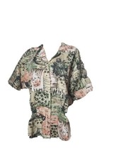 Caribou Vintage Button Up Womens 50/50 Made in USA Animal All Over Print... - $18.46