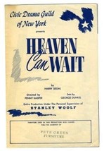 Civic Drama Guild of New York Program for Heaven Can Wait 1949 - $14.83