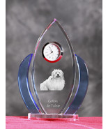 Coton de Tuléar-   crystal clock in the shape of a wings with the image ... - £51.54 GBP