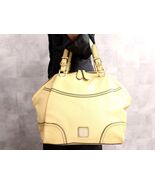 MCM Calf Leather Handbag Cream Gold Hardware Tote Bag - $225.00