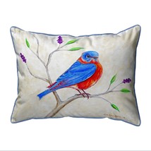 Betsy Drake Blue Bird Large Indoor Outdoor Pillow 16x20 - £37.00 GBP