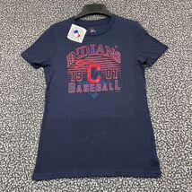 Cleveland Indians Guardians Shirt Youth XL 16 Blue Majestic Short Sleeve... - $26.35 CAD