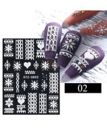 5d nail art stickers decals embossed christmas tree snowflakes - $2.10 CAD