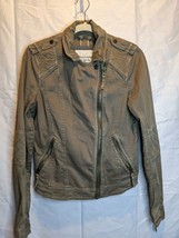 Abercrombie and Fitch Women&#39;s Size L Cargo Jacket Cotton Military Khaki Green - £59.15 GBP