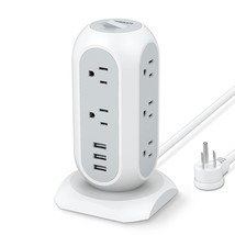Tower Power Strip With 11 Outlets 3 Usb Chargers, Surge Protector Tower 1875W/15 - £39.50 GBP
