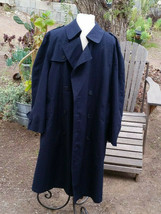 Christian Dior Le Connaisseur Rain Coat Trench Coat Navy Lined 42S No Belt - £39.91 GBP