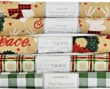 Christmas winter Fat Quarters 18&quot; x 21&quot; Quilting Fabric Crafts Lot of 5 New - $17.81