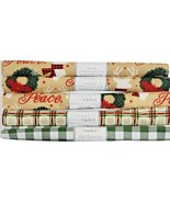 Christmas winter Fat Quarters 18&quot; x 21&quot; Quilting Fabric Crafts Lot of 5 New - £13.97 GBP
