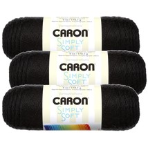 Caron Bulk Buy: Caron Simply Soft Yarn Solids (3-Pack) Black #H97003-9727 - £27.26 GBP