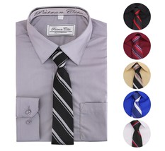 Boys Kids Cotton Blend Long Sleeve Button Up Solid Dress Shirt Set And T... - $26.24