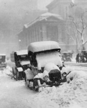 Automobiles snowed in on a New York City street in 1917 Photo Print - $8.81+