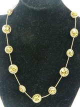 Vintage Gold Tone Multi-faceted Leopard Print Pendants Necklace - £9.88 GBP