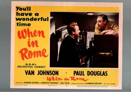 When In ROME-1957-LOBBY CARD-VG/FN-COMEDY-VAN JOHNSON-PAUL Douglas VG/FN - £20.29 GBP