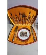 Heinrich &amp; Co. Selb Bavaria cake Serving Charger And Silverware Set Of 14 - $5,550.95 MXN