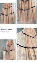 KHAKI Polka Dot Layered Tulle Midi Skirt Outfit Holiday Dotted Tulle Tutu Skirts image 3