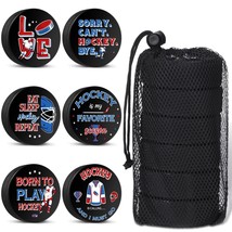 Seenelling 6 Pack Ice Hockey Pucks with Mesh Bag Personalized Hockey Puc... - $23.75