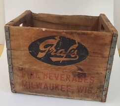 VTG John Graf&#39;s Fine Beverages Milwaukee Wisconsin Wooden Soda Crate Box Display - £50.18 GBP
