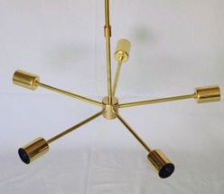 Modern Mid century handmade 5 light sputnik Pure Brass Chandelier Ceiling light - $91.19