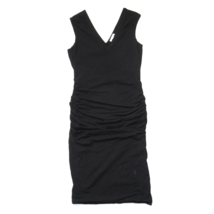 NWT James Perse Skinny Sheath in Black Ruched Stretch Cotton Jersey Dress 3 / L - £57.54 GBP