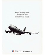 United Airlines Print Ad Airplane Aviation Rose Bowl 8.5&quot; x 11&quot; - $20.16