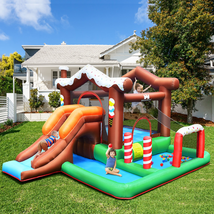 Kids Inflatable Bounce House Jumping Castle Slide Climber Bouncer without Blower - £164.18 GBP
