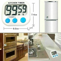 Magnetic Large Lcd Screen Digital Kitchen Timer Alarm Count Up Down - $11.99