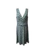 BCBG Maxazria Womens Sheath Dress Green Blue Knit Geometric V Neck Sleev... - £22.70 GBP