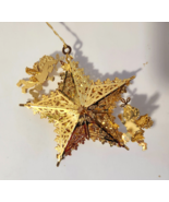 Danbury Mint Cherubs Star 3D Filigree Gold Plated Ornament 1998 - $18.05