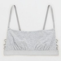 Aerie Square Neck Strappy Side Bandeau Bralette Medium Heather Gray Smal... - $25.00