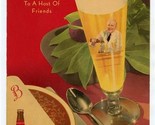 Budweiser Perfect Host to Friends Menu Cover 1940&#39;s Anheuser Busch St Lo... - $27.72